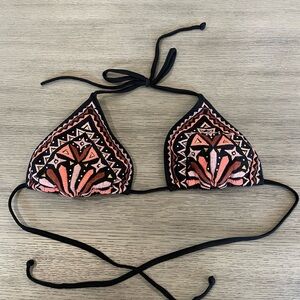 Xhilaration Black and Pink Bikini Top